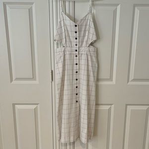 NWOT MADEWELL - 4 - White and navy dress with side cutouts